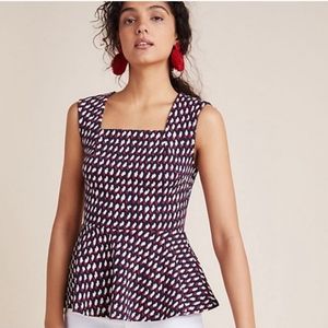 Anthropologie Eri + Ali Effie Peplum Blouse NWT